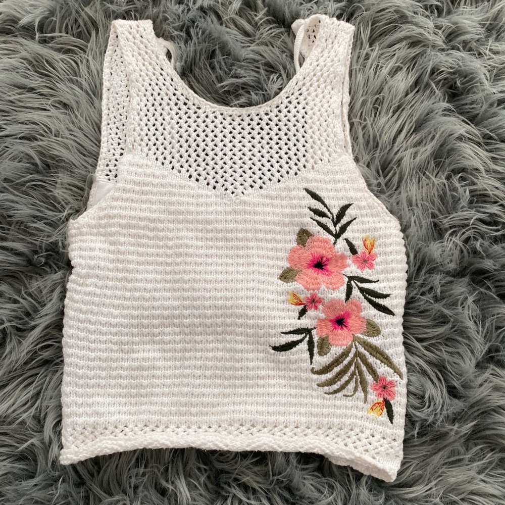 Hollister Crochet Top White Size XS